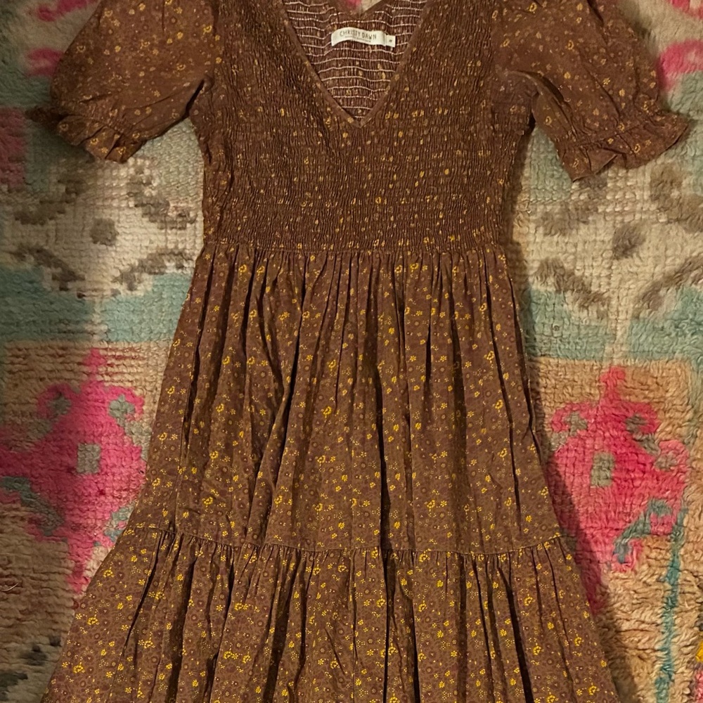 Christy Dawn Brown Floral Maxi Dress